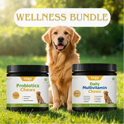 Jagy Wellness Bundle - Probiotic + Multivitamin Soft Chews for Dogs