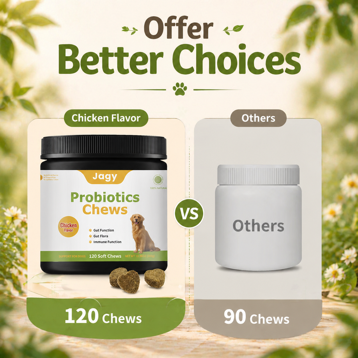 Jagy Natural Probiotic Chews for Dogs