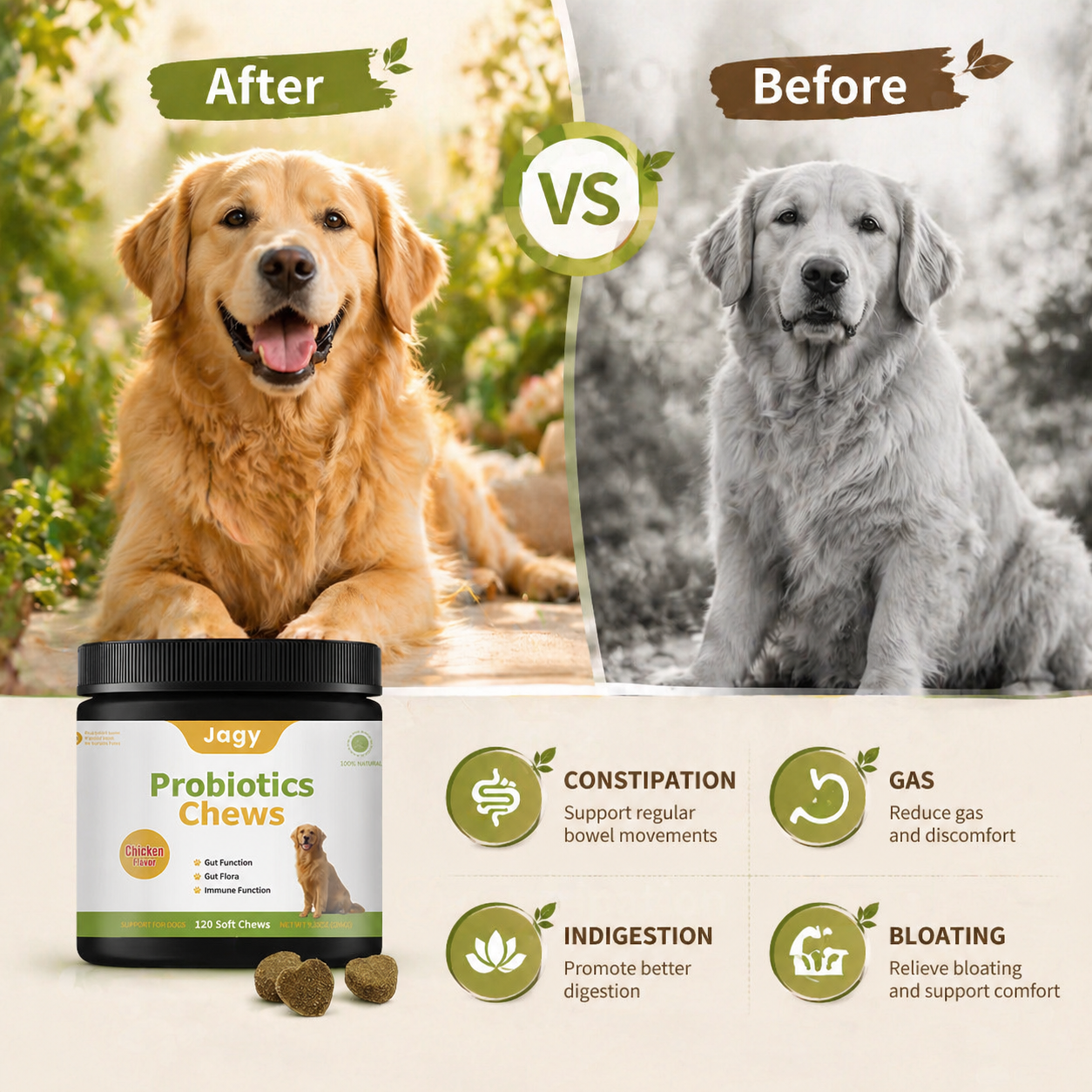 Jagy Natural Probiotic Chews for Dogs