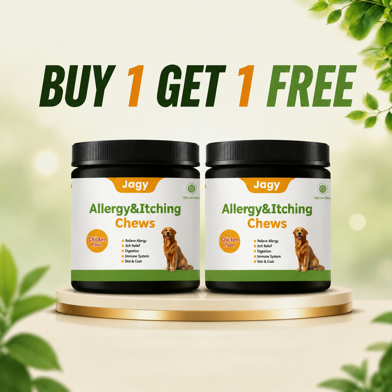 Buy 1 Get 1 Free|Jagy Omega-3 Allergy Relief Chews for Dogs