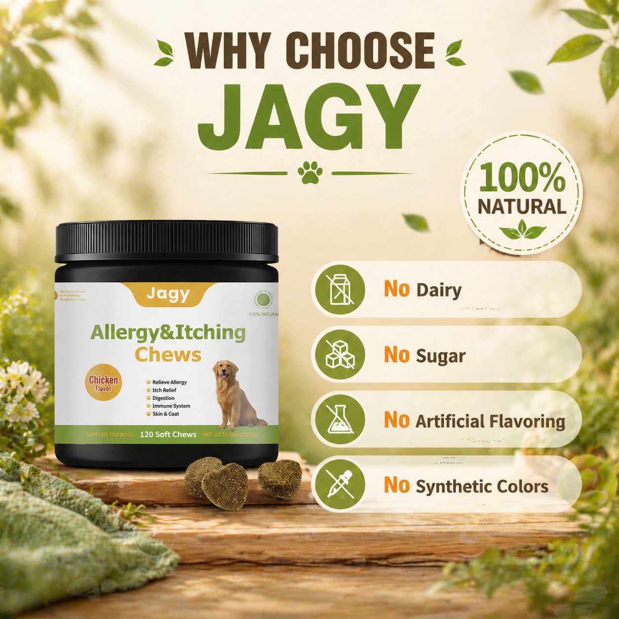 Jagy Omega-3 Allergy Relief Chews for Dogs